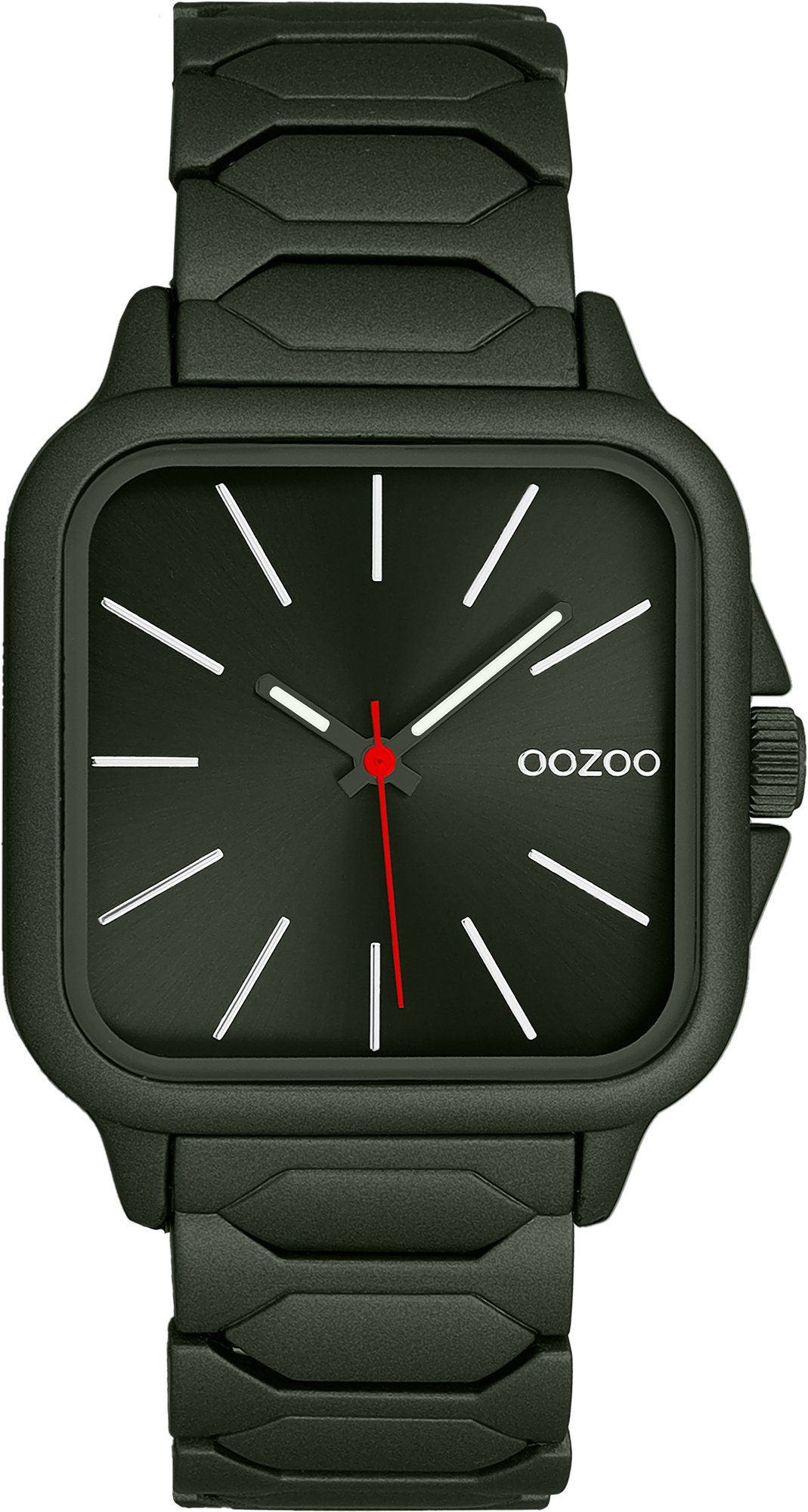 Dark green OOZOO watch with stainless steel bracelet - C11662